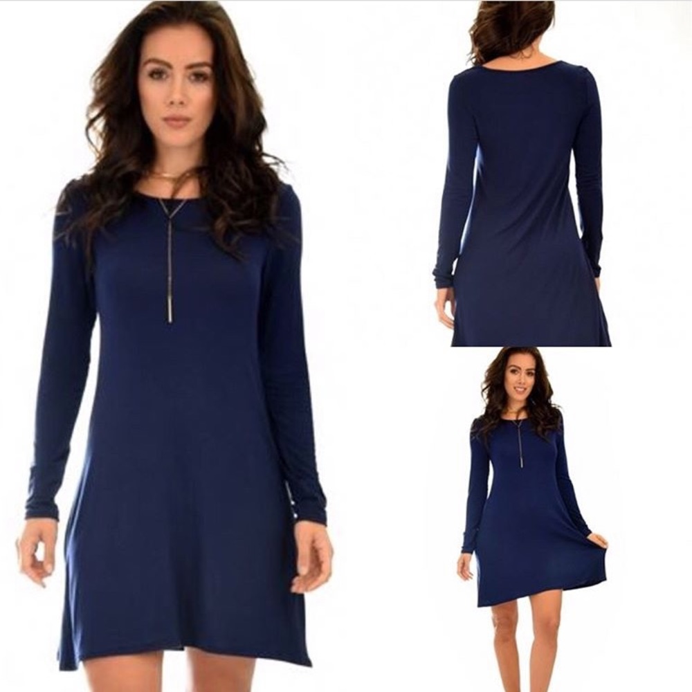 Navy long sleeve dress